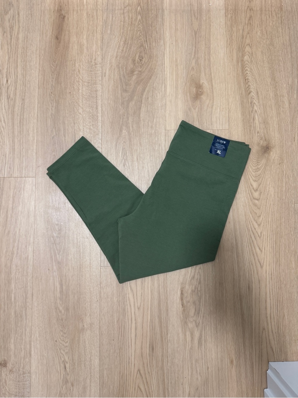 J.Crew Cropped Crossover Legging NWT Green Size XL